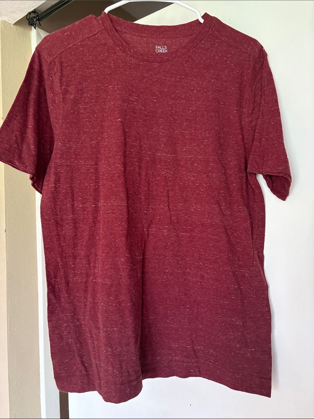 Falls Creek Men's Heathered Burgundy Short Sleeve Tee
